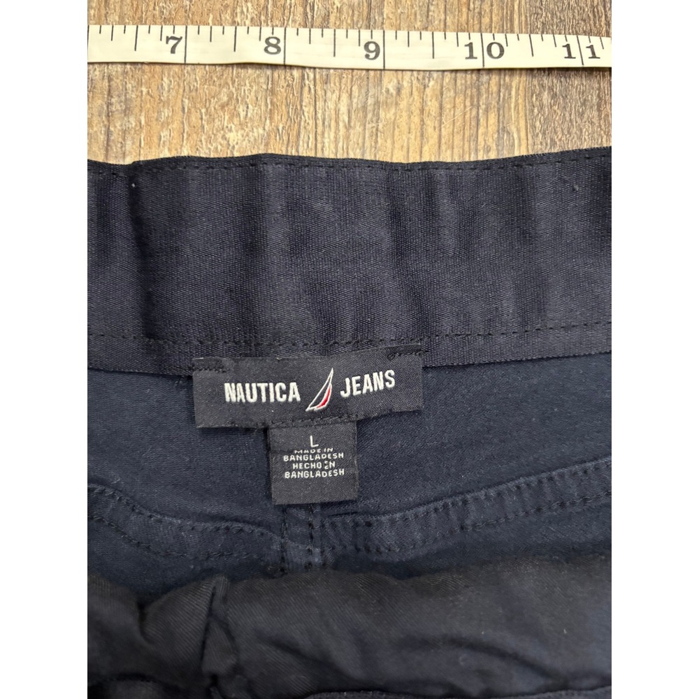 Nautica Jeans Women Black Pull On Utility Shorts Size Large Cotton Blend Stretch - Picture 4 of 7